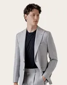 Avion blue Houndstooth Linen, silk and cotton  Vitale Barberis & Canonico fabric