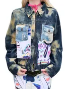 Unisex Custom Artist Patchwork Art Print Denim Jackets