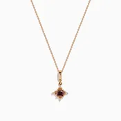 14K Rose Gold Brown and White Diamond Pendant