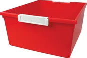 12 QT TATTLE TRAY W/LABEL HOLDER: RED