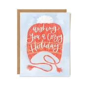 Cozy Holiday Hat Holiday Greeting Card