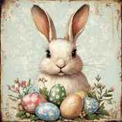 10" x 10" Retro Easter Bunny Sign TTE-166