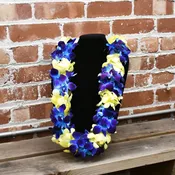 Tinted Blue & Gold Leis — Oakland Flower Market