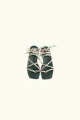Alchemy Beaded Leather Tie Sandal