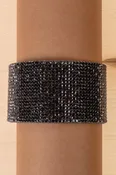 Black Rhinestone Cuff Bracelet - B007BK