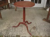 18th century spider led candle stand in original red finish 18 inch top diameter 28 inches tall
