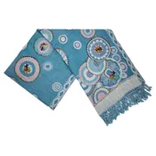 Turquoise Boiled Embroidery Scarf