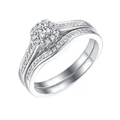 Beau Diamond Engagement Ring S201851A and Band Set S201851B