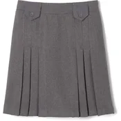 French Toast Big Girls' Front Pleated Skirt with Tabs(Heather Gray)