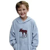 Youth Flannel Moose Hoodie