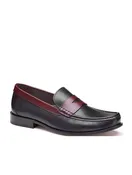 Red Black Penny Loafer Shoe | Men's