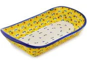 Polish Pottery 10" Platter with Handles Sunset Bloom Fiesta