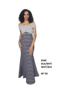 Diana Black and White Wrap Shoulder Dress 8340 Fall 2024