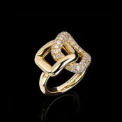 Affinity Ring | 2 Link with Diamonds