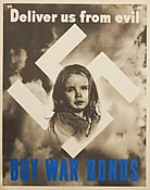 American WWII Swastika Poster (Crying Child) 'Deliver Us From Evil', 1943
