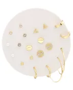10 Pair Earrings - Circle/Triangle
