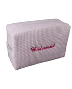 White Cosmetic Bag with Bridesmaid Embroidery