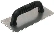 3/16 In. V-notched Trowel, 4 In. Width, 9 In. Length, Plastic Handle