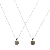 Friendship Necklace with 2 Petite Penny necklaces in White Bronze