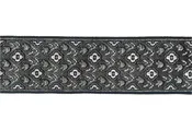 1 1/2" All-Over Pale Pink Fleurs on Black Woven Ribbon (Made in France)