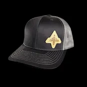 Just Pass'N Through™ Leather Patch Hat (Black/Grey)