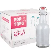 PopTops™ | 16 oz Clear Swing Top Bottles