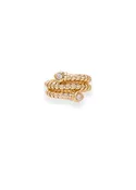 Lina Bypass Triple Ring  in Gold