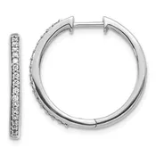 1/4 CTW Natural Diamond Hoop Earrings in 14KT White Gold