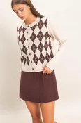 Argyle Crewneck Cardigan