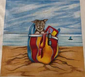 1097 YORKIE IN BEACH BAG
