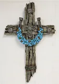 Cross w/Turquoise Horseshoe 12.5 Inch