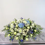 Blue & White Casket Spray