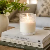 5" LED Beaded Glass Candle, Clear
