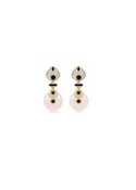 Baby Pneu Earrings with Black Onyx & Diamond Pavé