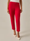 Audrey Pull-On Straight Ankle Pants, Crimson