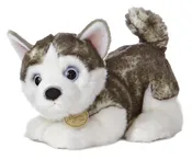 Aurora® Adorable Miyoni® Tots Siberian Husky Pup Stuffed Animal - Lifelike Detail - Cherished Companionship - Gray 10 Inches