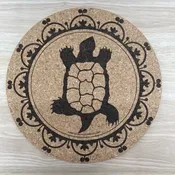 9" Turtle Clan Trivet/Hot Plate — Tuscarora WoodWorks