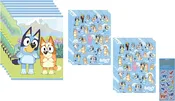 Esave Bluey Birthday Party Supplies Favor Bundle Pack includes 8 Plastic Loot Bags and 8 Sticker Sheets with 184 Stickers