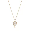 Cream and Gold Pickleball Pendant Necklace – Elegant Pickleball Paddle Jewelry for Women