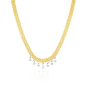 10ct Yellow Gold Diamond Fringe Mesh Necklace
