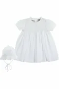 Baby Girl Special Occasion Christening Voile Dress with Bonnet