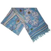 Turquoise Boiled Embroidery Scarf