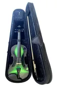 Neon Green Galaxy Ride Violin Outfit | Carbon Fiber Bow & Crystal Tuners