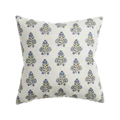 Ankara Moss Azure Linen Cushion