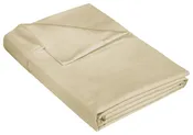 400 Thread Count 100% American Grown Cotton Flat Sheet - Cooling Sheets - Sheets - Luxury Sateen Weave - Flat Sheet Sold Separately - Sand Flat Sheet Only (Moroccan Sand)
