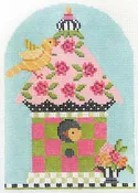 KC-KBH01-18 SPRING POSIES SMALL BIRDHOUSE CANVAS ONLY by Kelly Clark