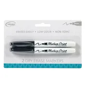 Board Dudes Dry Erase Markers Medium Point Black 2 Count