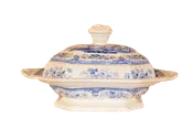19th C Staffordshire Covered Vegetable Dish
