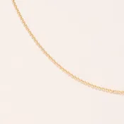 14K Gold Cable Chain Necklace, 18” Long, adjustable links
