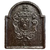 18th Century French Cast Iron Fireback with Royal Coat of Arms
